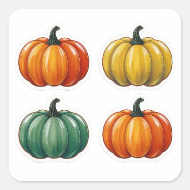 Four Pumpkin Stickers (Front)