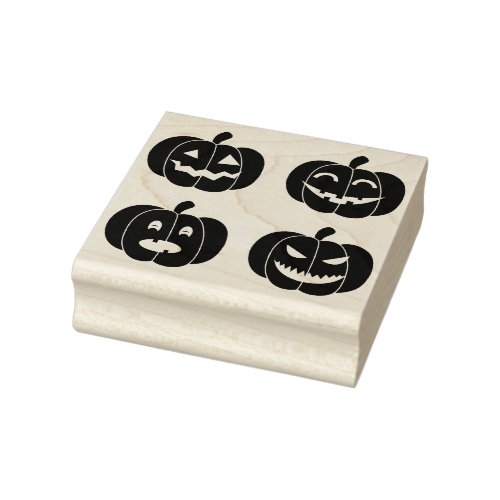 four pumpkins art stamp