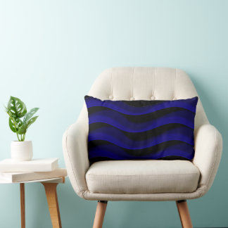 Four Purple Wavy Lines   Lumbar Pillow