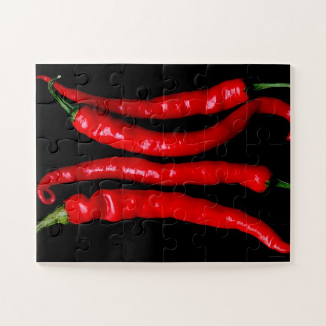 Four Red Chilies 11x14 30pc jpcna Jigsaw Puzzle (Horizontal)