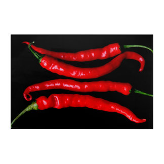 Four Red Chilies 36x24 (90x60cm) waacna Acrylic Print