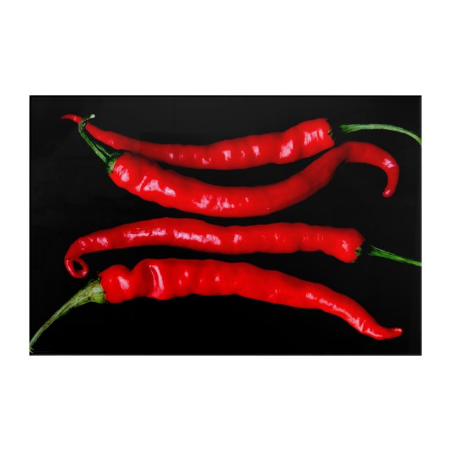 Four Red Chilies 36x24 (90x60cm) waacna Acrylic Print (Front)