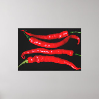 Four Red Chilies 60x40 (150x100cm) waccna Canvas Print