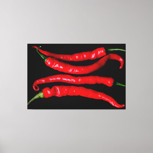 Four Red Chilies 60x40 (150x100cm) waccna Canvas Print (Front)