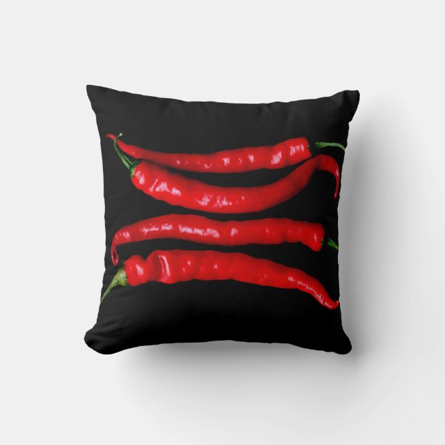 Four Red Chilies tpcna Throw Pillow (Front)