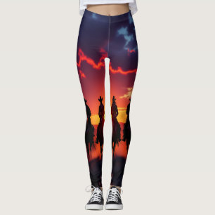 Four Riders at Sunset Leggings Tights