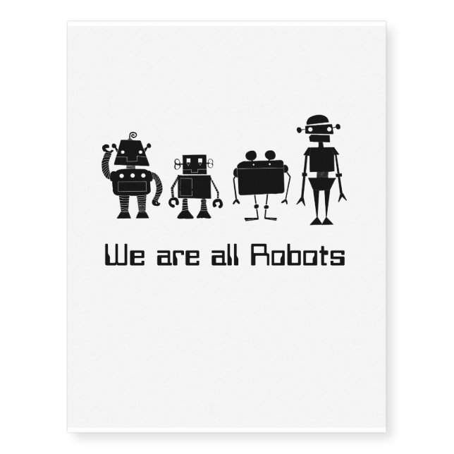 Four Robots Temporary Tattoos (Front)
