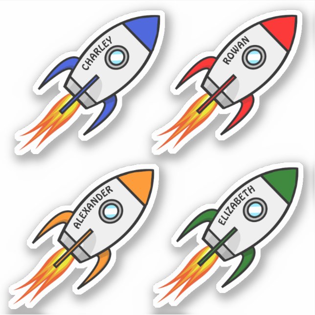 Four rockets add names vinyl sticker (Front)