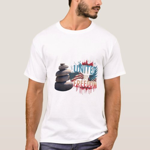 Four round stones united by freedom T_Shirt