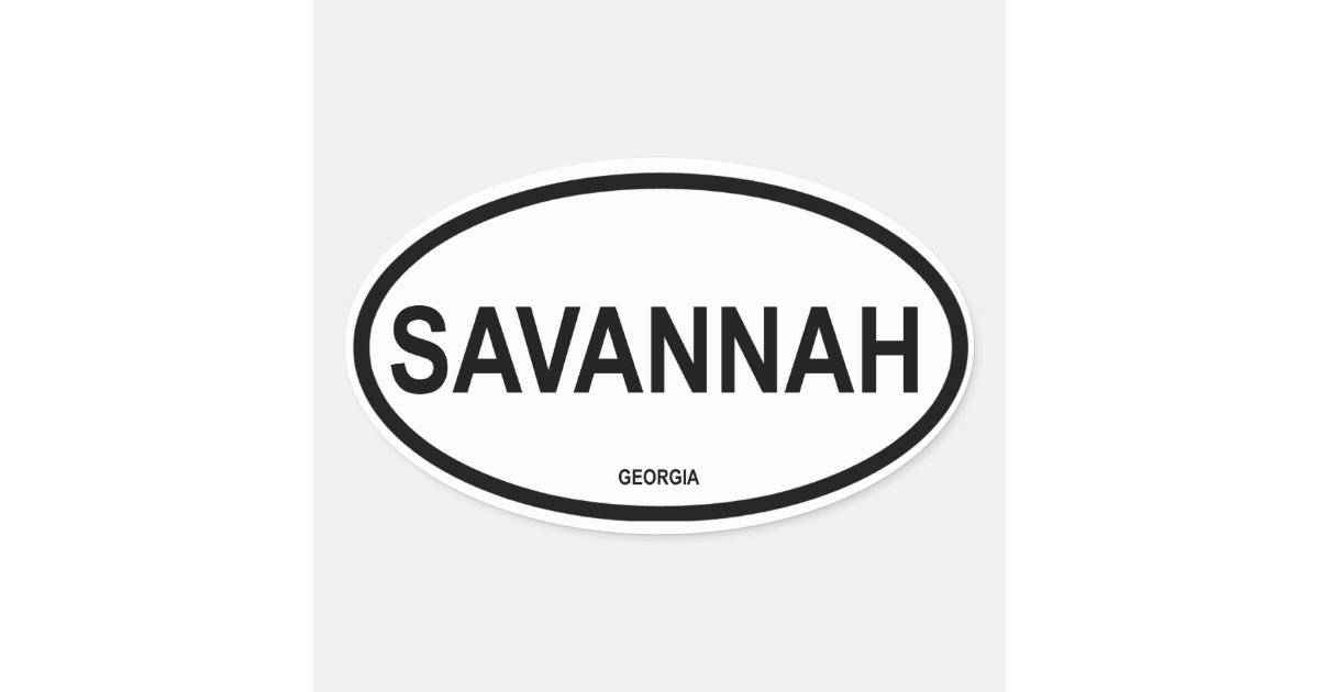 FOUR Savannah, Georgia Oval Sticker | Zazzle