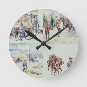 Four scenes from the Boer War, from a sketchbook, Round Clock