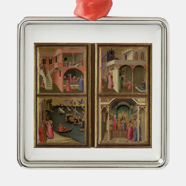 Four Scenes from the Life of St. Nicholas: St. Nic Metal Ornament (Front)