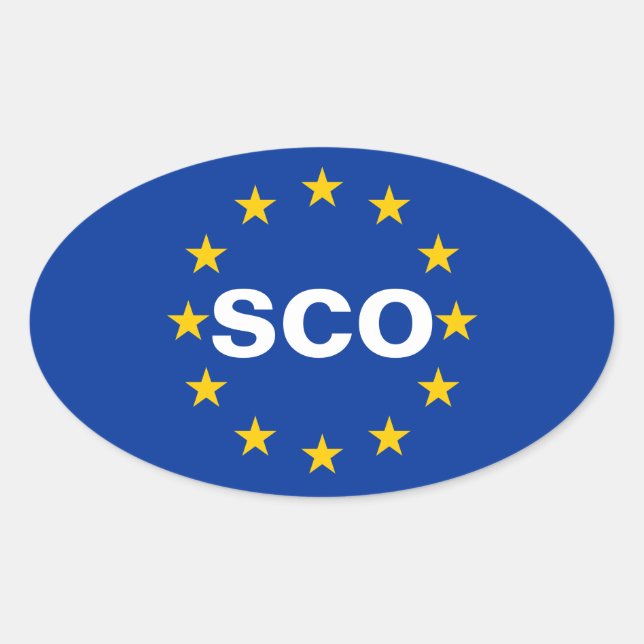 FOUR Scotland "SCO" EU Flag Oval Sticker (Front)