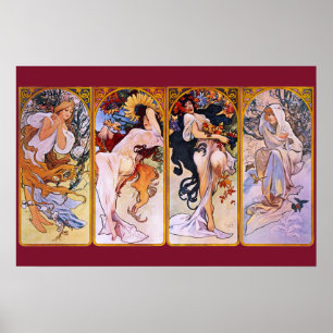 Four Seasons Alfons Mucha Poster