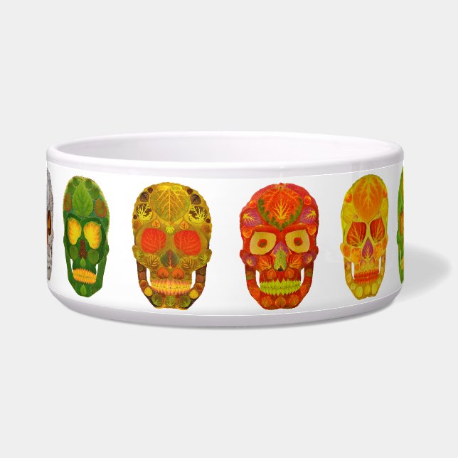Four Seasons Aspen Leaf Skulls Bowl (Front)
