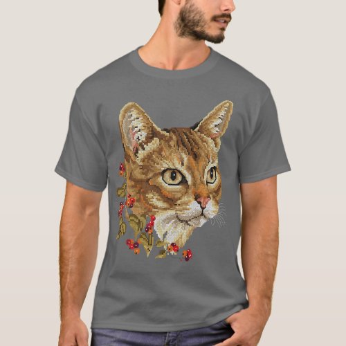 Four Seasons Autumn Abyssinian Cat T_Shirt