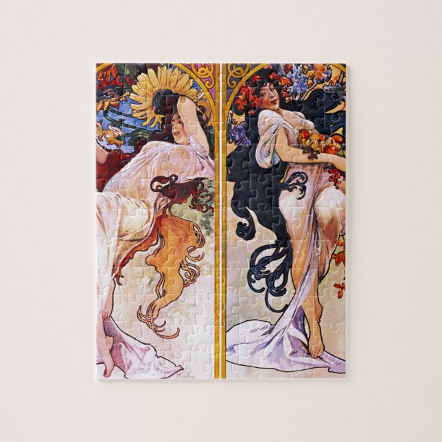 Four Seasons by Alfons Mucha Art Deco Nouveau Jigsaw Puzzle (Vertical)