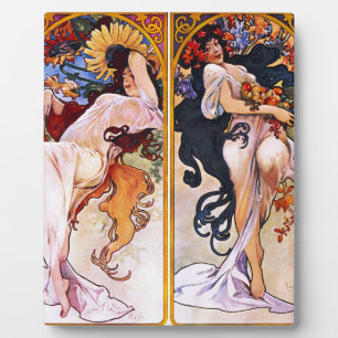 Four Seasons by Alfons Mucha Art Deco Nouveau Plaque