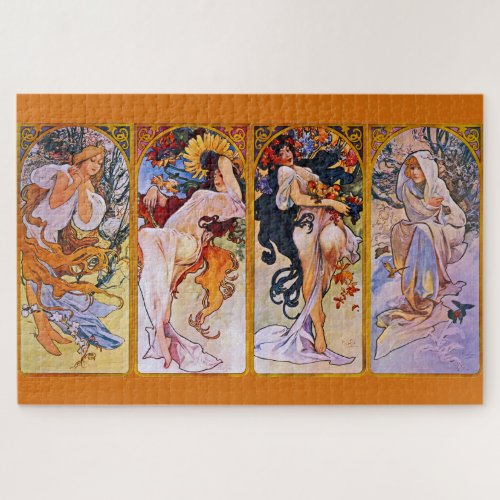 Four Seasons by Alfons Mucha Jigsaw Puzzle