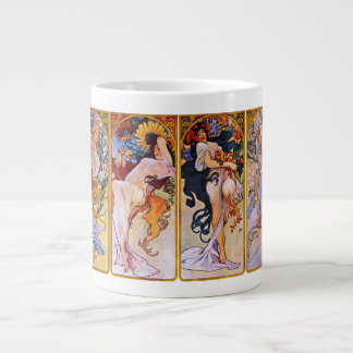 Four Seasons by Alfons Mucha Large Coffee Mug