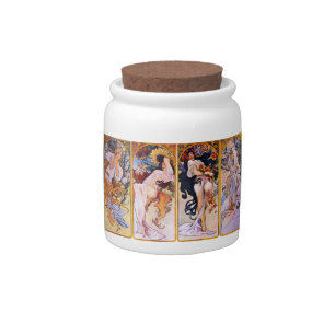 Four Seasons by Alphonse Mucha 1895 Candy Jar
