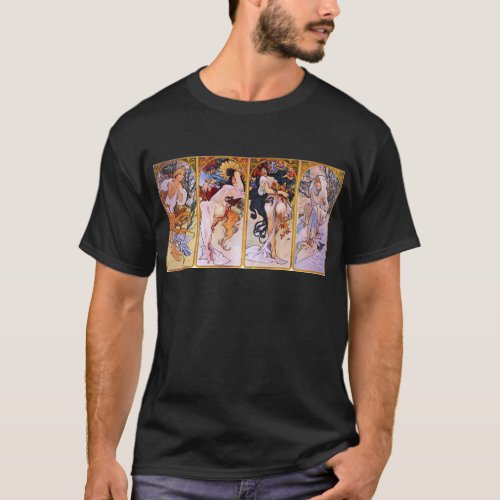 Four Seasons by Alphonse Mucha T_Shirt