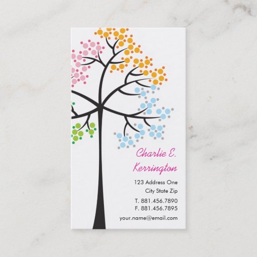 Customizable Four Seasons Trees Nature Woodland Business Cards