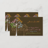 Four Seasons Colorful Dotted Tree Modern Nature Business Card (Front/Back)