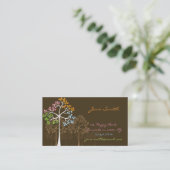 Four Seasons Colorful Dotted Tree Modern Nature Business Card (Standing Front)