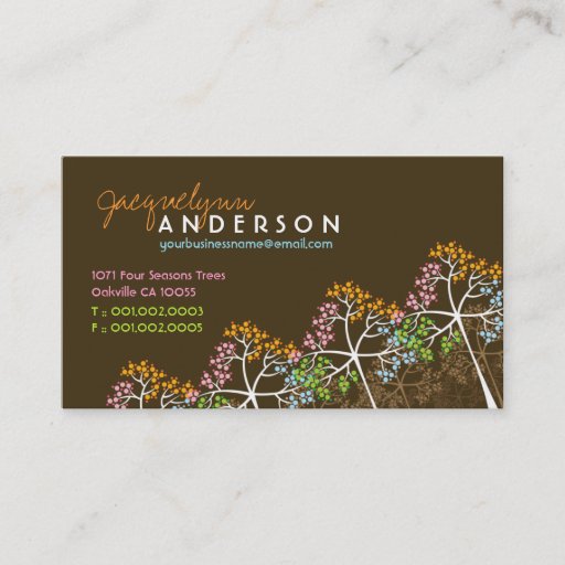 Customizable Four Seasons Trees Woodland Nature Business Cards