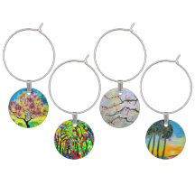 Four Seasons Glass Wine Charms