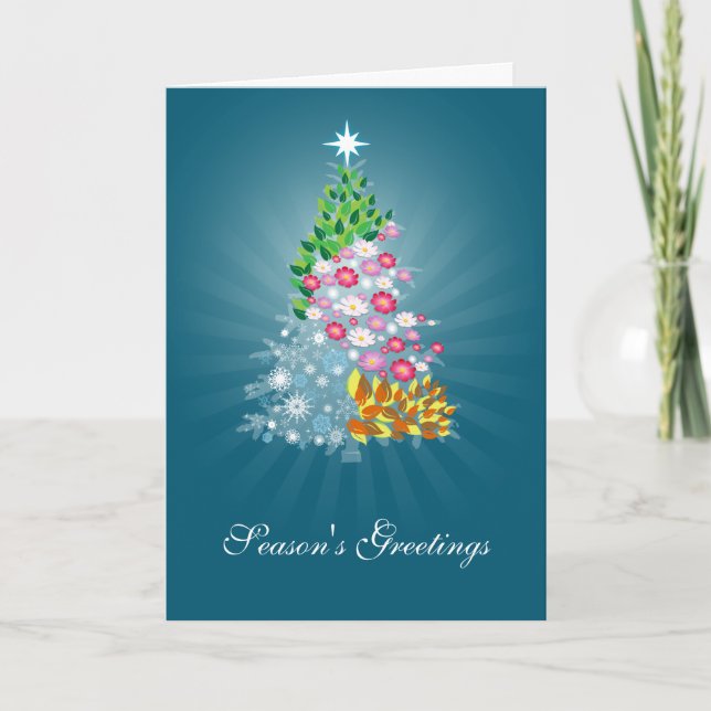 Four Seasons Greeting Card Blue (Front)