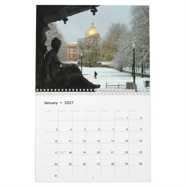 Four Seasons in Boston - 2012 Calendar (Jan 2027)