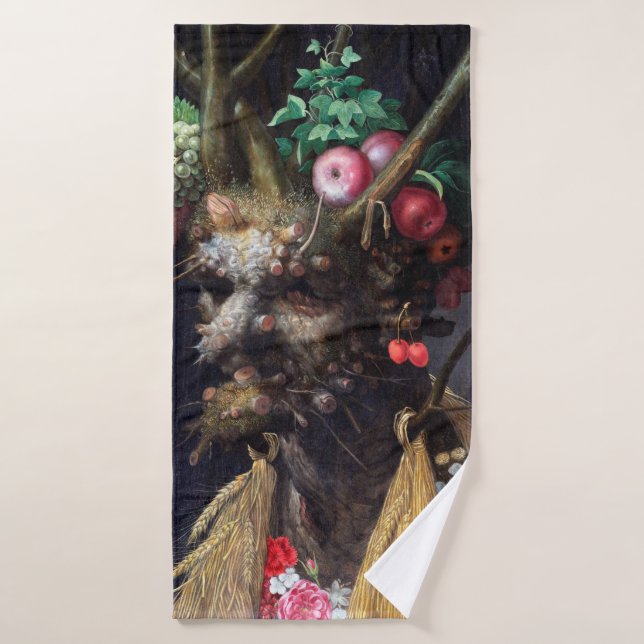 Four Seasons in One Head, Arcimboldo Bath Towel (Bath Towel)