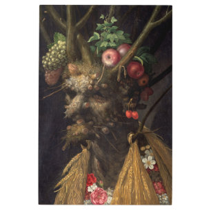 Four Seasons in One Head by Giuseppe Arcimboldo Metal Print