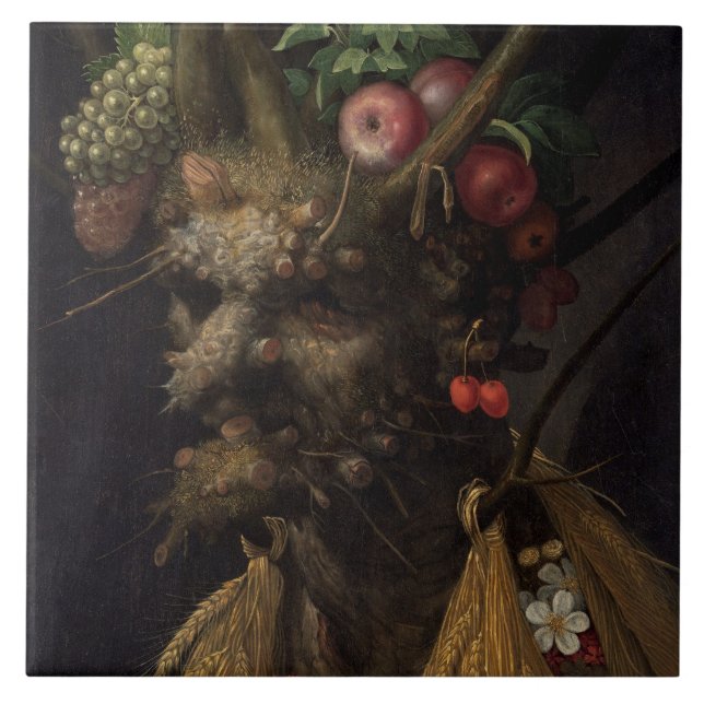 Four Seasons in the One Head, c.1590 2 Ceramic Tile (Front)