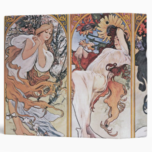 Four Seasons, Mucha 3 Ring Binder