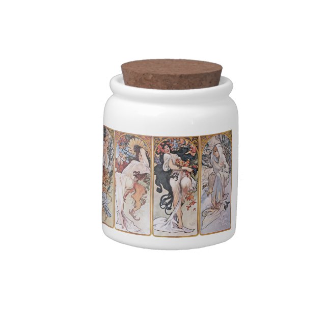 Four Seasons, Mucha Candy Jar (Left)