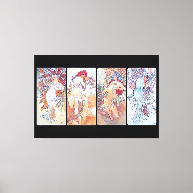Four Seasons, Mucha Faux Canvas Print (Front)