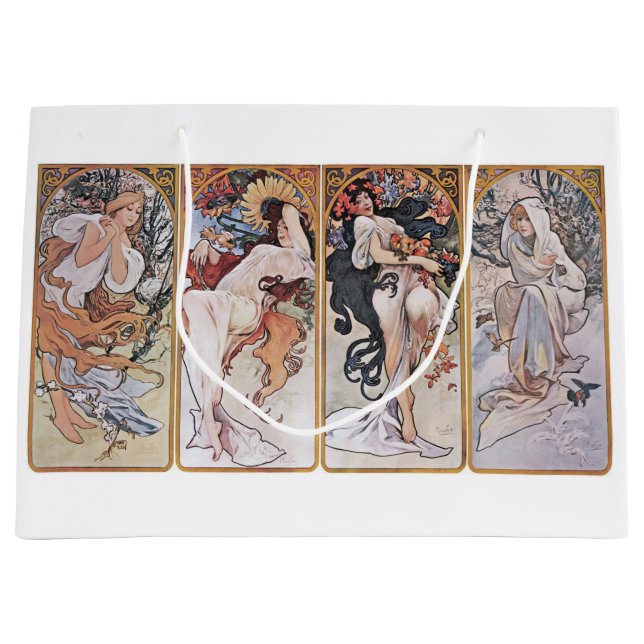 Four Seasons, Mucha Large Gift Bag (Front)