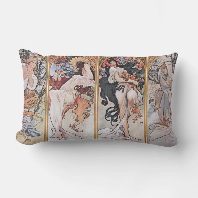 Four Seasons, Mucha Lumbar Pillow (Front)