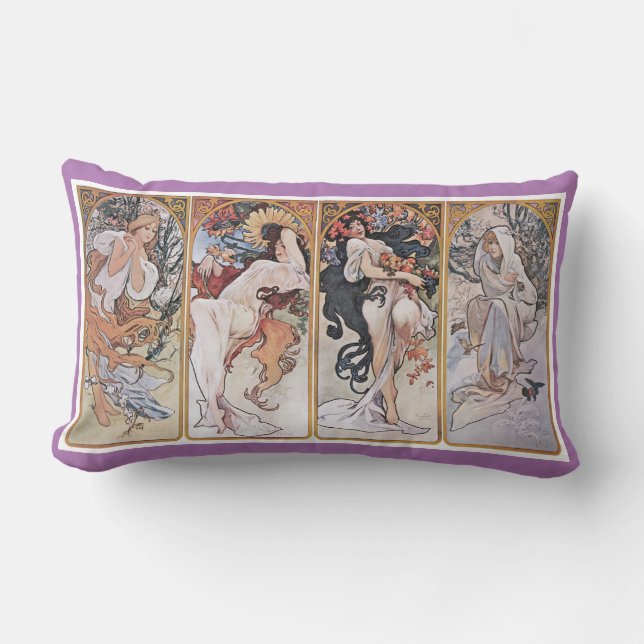 Four Seasons, Mucha Lumbar Pillow (Front)