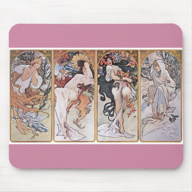 Four Seasons, Mucha Mouse Pad (Front)