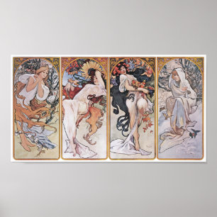 Four Seasons, Mucha Poster
