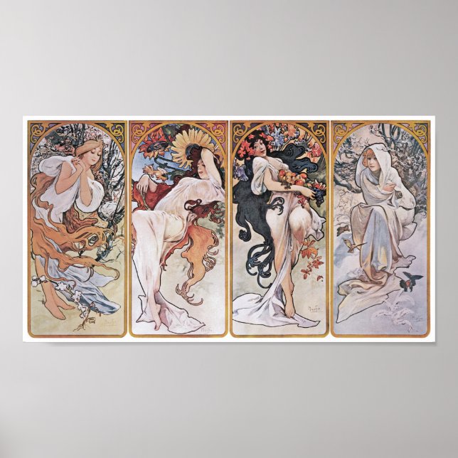 Four Seasons, Mucha Poster (Front)
