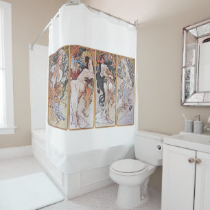 Four Seasons, Mucha Shower Curtain