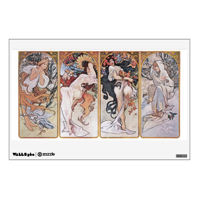 Four Seasons, Mucha Wall Decal (Front)
