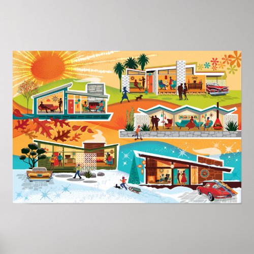 Four Seasons Of Mid Century Living _ PS Collection Poster