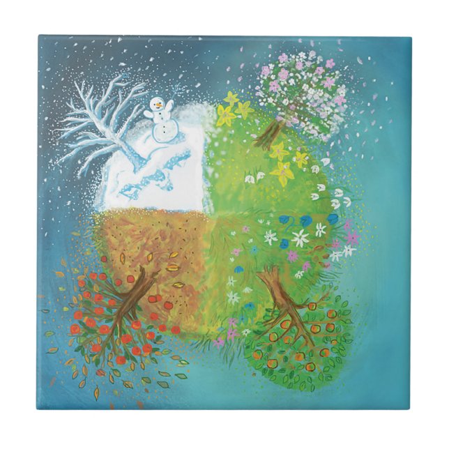 Four Seasons on Earth  Ceramic Tile (Front)