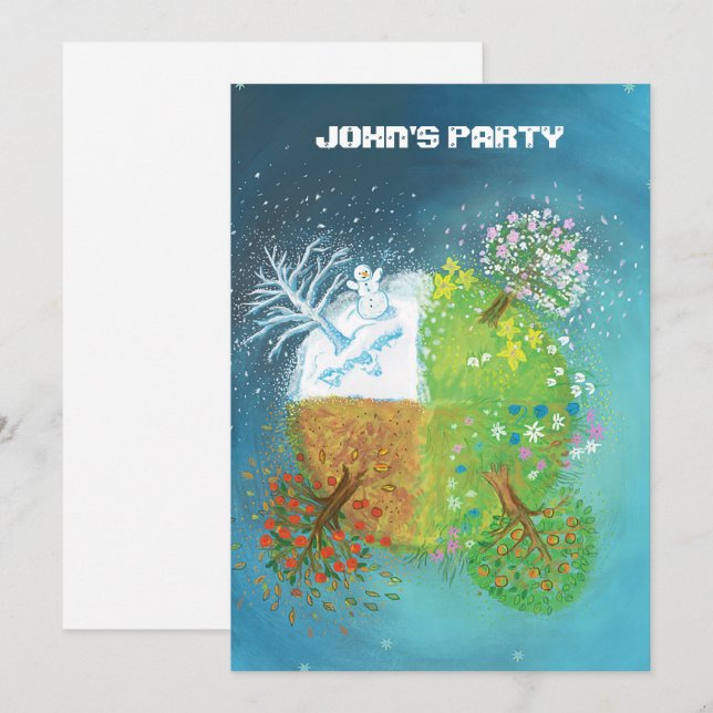 Four Seasons on Earth Personalized  Invitation (Front/Back)